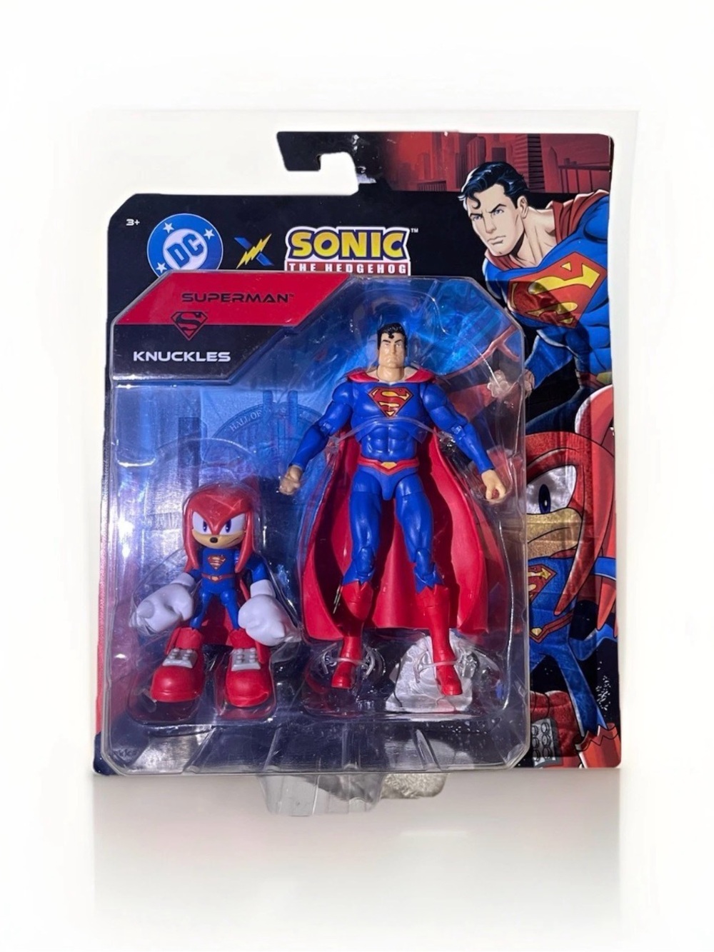 Sonic The Hedgehog x Superman Knuckles Figure Pack - Blue & Red